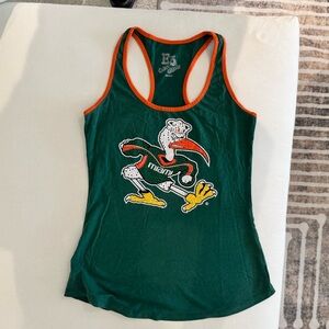 E5 University of Miami Hurricanes  Tank Top Sparkle Rhinestone Sebastian Small